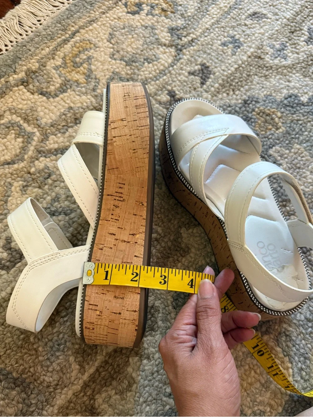 Sam Edelman white Platform Cork Sandals